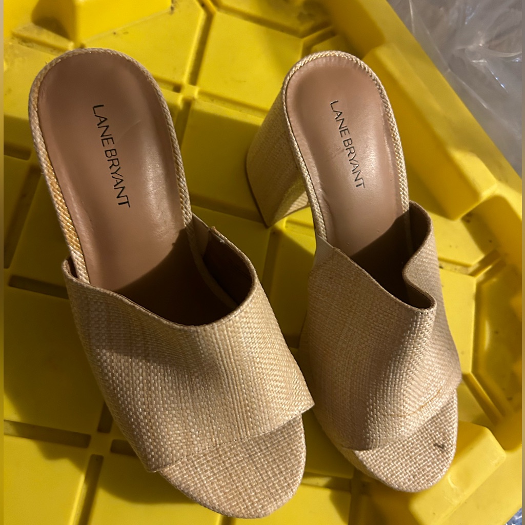Brand New Tan Chunky Heels Size 9w Lane Bryant Brand